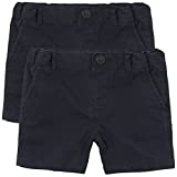 The Children's Place Boys' Baby and Toddler Uniform Chino Shorts 2-Pack, New Navy, 9-12 Months