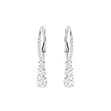 Swarovski Attract Trilogy Drop Pierced Earrings with White Crystals on a Rhodium Plated Setting with Hinged Closure