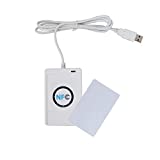 ETEKJOY ACR122U NFC RFID 13.56MHz Contactless Smart Card Reader Writer w/USB Cable, SDK, 5X Writable IC Card (No Software)