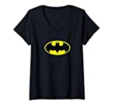 Womens Batman Classic Logo V-Neck T-Shirt