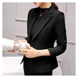 CML Women Blazer 2020 Formal Blazers Lady Office Work Suit Pockets Jackets Coat Slim Women Blazer Femme Jackets Femme (Color : Black, Size : X-Large)
