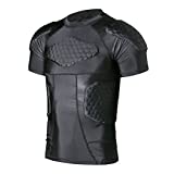 DGXINJUN Men Padded Compression Shirt Sports Short Sleeve Protective T-Shirt Shoulder Rib Chest Back Protector Pads Support Shirt for Adult Football Basketball Paintball Rugby Training