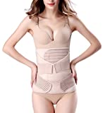 3 in 1 Postpartum Support - Recovery Belly/waist/pelvis Belt Shapewear Slimming Girdle, Beige, One Size