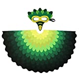 D.Q.Z Bird-Wings Costume for Kids, Eagle Parrot Costume with Bird Dress-Up Mask, Gifts for Girls Boys Cosplay Party Favors (Green)