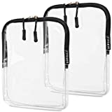 TSA Approved Toiletry Bag - Clear Cosmetic & Travel Toiletries Organizer - Quart Size for 3-1-1 Liquids & Other Personal Items - For Luggage, Purse or Car, Carry Face Coverings, Lotion & More - 2 Pack