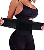 YIANNA Women Waist Trainer Belt - Slimming Sauna Waist Trimmer Belly Band Sweat Sports Girdle Belt Weight loss, YA8002-2-Black-L