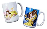Disney Character Collectible Mugs - Set of 2 - 15 Oz (Beauty And The Beast)