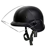 AIRSOFTPEAK Tactical Military Airsoft M88 PASGT Kelver Swat Helmet with Clear Visor, Black