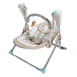 Soothing Portable Swing Electric Baby Rocking Chair with Remote , Intelligent Music Vibration Box That Can Be Used from The Beginning of The Newborn (Khaki)