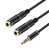 Headphone Splitter, Archeer 4 Poles 3.5mm Y Splitter Stereo Audio Cable 3.5mm Male to 2 Female for Earphone, Headset Splitter Adapter Extension Aux Cable, Compatible iPhone, Tablets, MP3 Player - 0.5M