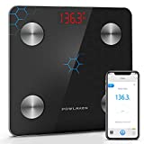 Powlaken Body Fat Scale Smart BMI Scale Digital Bathroom Wireless Weight Scale, Body Composition Analyzer with Smartphone App sync with Bluetooth App for Water, Muscle Mass (400 lbs)