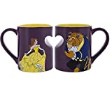 Disney Parks Princess Belle Beauty and Beast Romantic Heart Mug Set of 2
