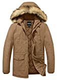 Wantdo Men's Winter Insulated Quilted Lined Workwear Jacket Hoodie Coat Medium Khaki