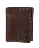 Levi's Men's Trifold Wallet-Sleek and Slim Includes Id Window and Credit Card Holder, Brown Stitch, One Size
