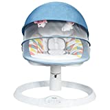 BABY JOY Baby Swing, Remote Control Baby Rocker w/Removable Crib Netting, Toys, 5-Point Harness, Music, USB, Electric Cradling Bouncer w/ 5 Swing Amplitudes & Timing Function for Newborn Infant (Blue)