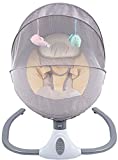Baby Swings Soothing Portable Swing 4-speeds Adjustable Electric Baby Rocking Chair with Intelligent Music Box Seat Belt Washable Mattress and Breathable Mesh Baby Swings for Infants 0-12 Months