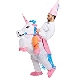 TOLOCO Inflatable Costume for Adults, Blow up Costume， Men Halloween Costume, Inflatable Unicorn Costume for Adult