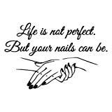 Nail Beauty Salon Wall Sticker for Home Store Decoration Manicure Quotes Wallpaper Wall Art Decal Vinyl Waterproof Stickers WS85 (Black 2)