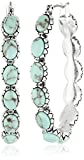 Lucky Brand Silver-Tone and Faux Turquoise Hoop Earrings