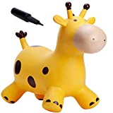 Babe Fairy Giraffe Bouncy Horse Hopper for Toddlers-Jumping Horse Bouncy Buddies-Inflatable Bouncy Animals Hopping Toys with Pump-Gift for 18 Months 2 3 4 Year Old Kid Girl Boy(W/ Pump)