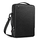 FINPAC 13 Inch Laptop Shoulder Bag for 13.3 Inch MacBook Pro/Air, iPad Pro 12.9 Bag, Water-Resistant Tablet Carrying Bag with Electronics Organizer for Chromebook/Surface Pro/Dell - Black