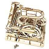 ROKR Marble Run Wooden Model Kits 3D Puzzle Mechanical Puzzles for Teens and Adults(Waterwheel Coaster)