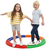 Special Supplies Balance Circle Beams Stepping Stones for Kids, 8 Pc. Set, Non-Slip Textured Surface and Slip Resistant Floor Rubber Edges, Promote Agility, Strength, Active Play