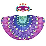 D.Q.Z Peacock Costume Kids Bird Wings and Mask for Girls Boys Dress-Up (Purple)