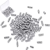 100 Pieces Brass Screw Twist Clasps 12 x 4 mm Cord End Caps 1 mm Hole Tube Fastener with Box for DIY Craft Jewelry Bracelet Necklace Supplies