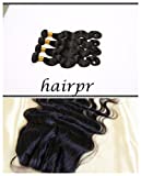 HairPR Hair 100% European Virgin Human Hair 3 Way Part Lace Closure With 3 Bundles Body Wave Natural Color 20'closure+24'28'28'weft