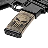 GunSkins AR-15 Mag Skins - 3 Pack - Premium Vinyl Mag Wraps - Easy to Install and Fits 30rd Magazines - 100% Waterproof Non-Reflective Matte Finish - Made in USA - GS Skull Tan