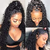 100% Human Hair Lace Front Deep Wave Wigs with Baby Hair Pre Plucked Lace Frontal Wigs 10A Brazilian Virgin Hair Glueless Lace Deep Curly Wave Wigs Unprocessed Human Hair Natural Wigs for Women 24inch
