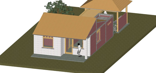 La casa modelo, diseñada con la comunidad de acuerdo a las tradiciones, costumbres y estilo de vida de los palenqueros
